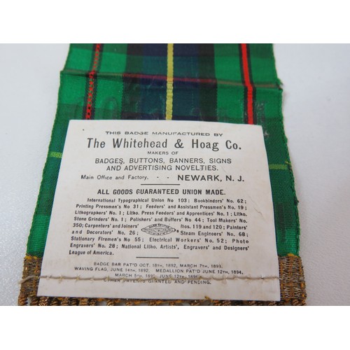 87 - Order of Scottish Clans Fraternal ribbon badge for Clan Mac Leod No 101 O.S.C, Hyde Park Massachuset... 