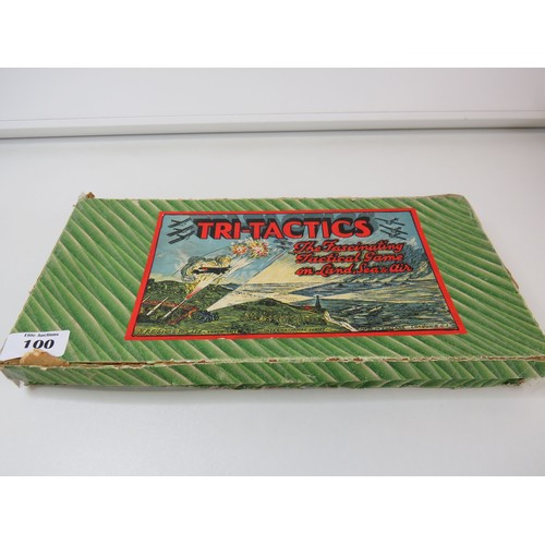 100 - Original Tri-Tactics Boxed Complete Military Board Game H.P. Gibson 1930’s.