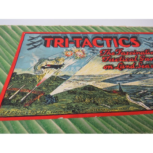 100 - Original Tri-Tactics Boxed Complete Military Board Game H.P. Gibson 1930’s.