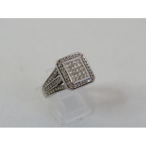 23 - 375 White gold 1ct diamond ring - size P, weight 7g