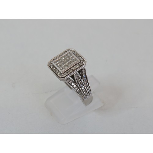 23 - 375 White gold 1ct diamond ring - size P, weight 7g