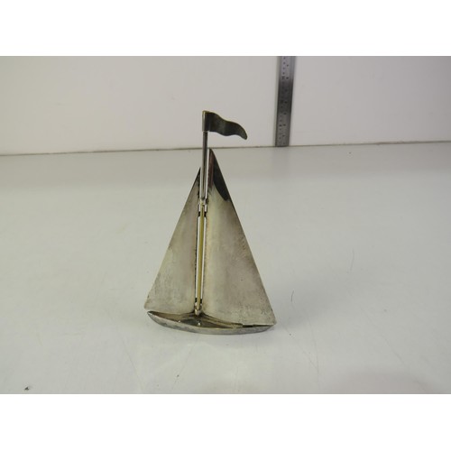 238 - Silver plate sailing boat