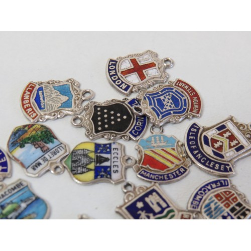 239 - 20 Enamel on silver souvenir charms