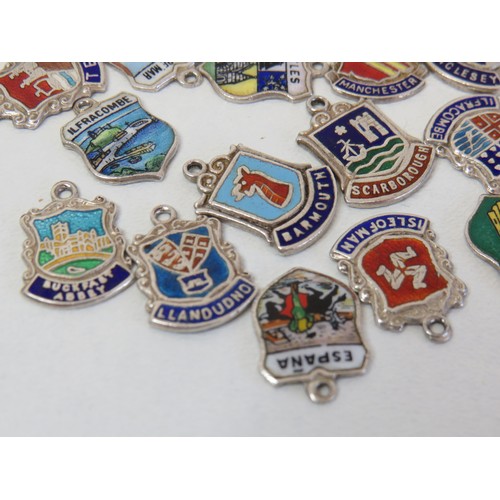 239 - 20 Enamel on silver souvenir charms