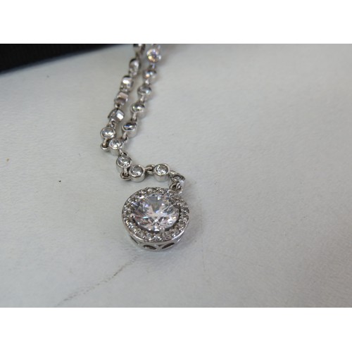 205 - 925 Silver Diamonfire boxed necklace and earrings - as new.