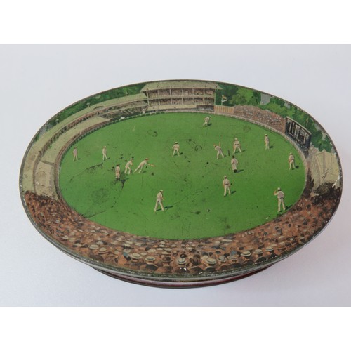 281 - Rare 1926 Thornes Toffee Commemorative Ashes Cricket tin in good condition.