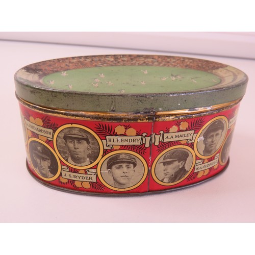 281 - Rare 1926 Thornes Toffee Commemorative Ashes Cricket tin in good condition.