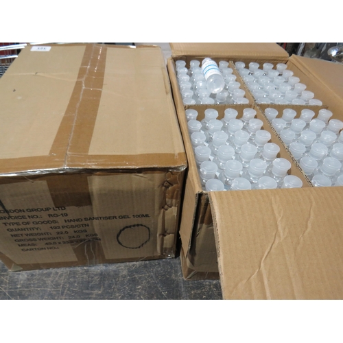 325 - Two boxes of hand sanitizer - approximately 380 100ml bottles