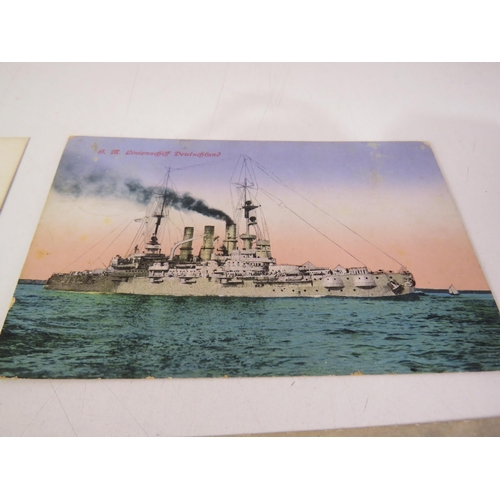 155 - Five WWI German battleship postcards