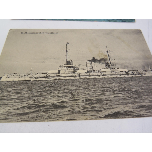 155 - Five WWI German battleship postcards