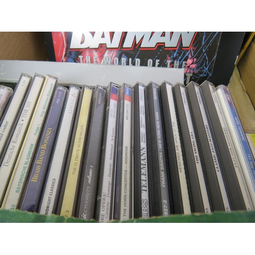 333 - Mixed lot of collectables to include LP records, CD's, jigsaw and batman book