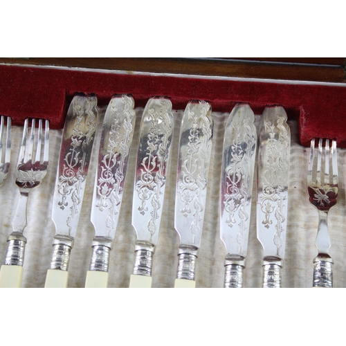 457 - Vintage Silver Plate Cutlery Set 14 Piece with Servers & Dining Set 1541G