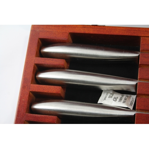 460 - Viners Knife Set 8 Piece Stainless Steel & Wooden Canteen 2222G