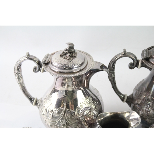 479 - Vintage Silver Plate Ware Inc Victorian Style Teapot Tea Service 3800G