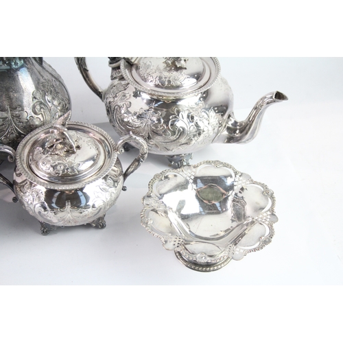 479 - Vintage Silver Plate Ware Inc Victorian Style Teapot Tea Service 3800G