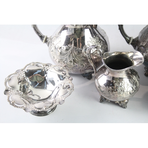 479 - Vintage Silver Plate Ware Inc Victorian Style Teapot Tea Service 3800G