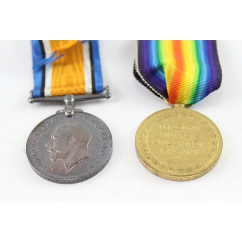 567 - WWI Medal Pair 33895 Pte We Harrison Middlesex Regt