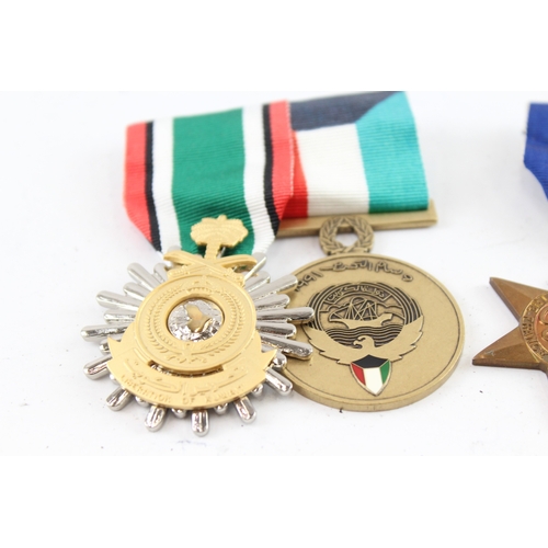 568 - Mounted Medal Groups WWII & Liberation Of Kuwait X 2