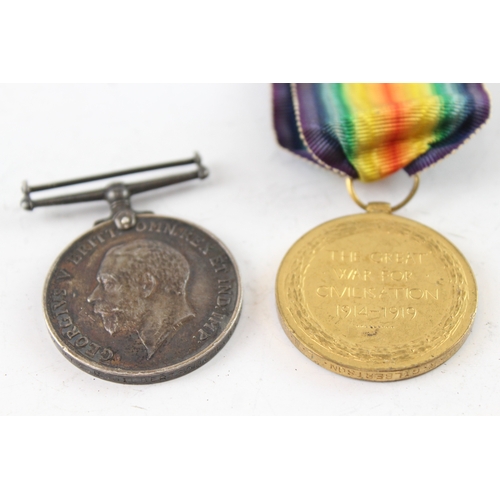 569 - WWI Medal Pair 29127 Pte R Gilbertson Ln Lancs