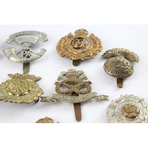 572 - Military Cap Badges Inc North Staffs, Rcaf, Etc X 12