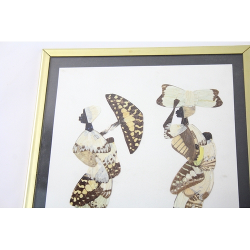 583 - Vintage Collectable Butterfly Wing Framed Artwork & Tray