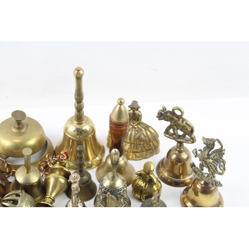 603 - Collection Of Brass Bells to include desk bells and hand bells.