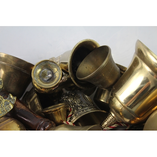 603 - Collection Of Brass Bells to include desk bells and hand bells.