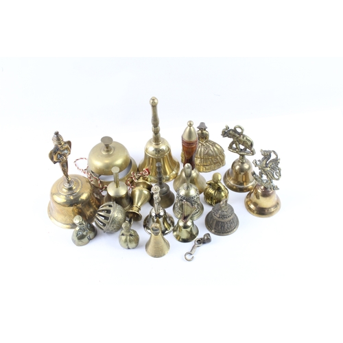 603 - Collection Of Brass Bells to include desk bells and hand bells.