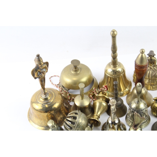 603 - Collection Of Brass Bells to include desk bells and hand bells.