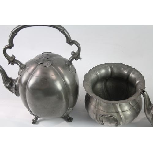 607 - Teapots Of Various Styles And Sizes Inc Melon Shaped, Floral Detail…