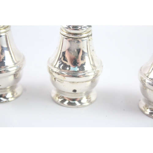 613 - 3 X Vintage Hallmarked .925 Sterling Silver Salt / Pepper Shakers (39G)