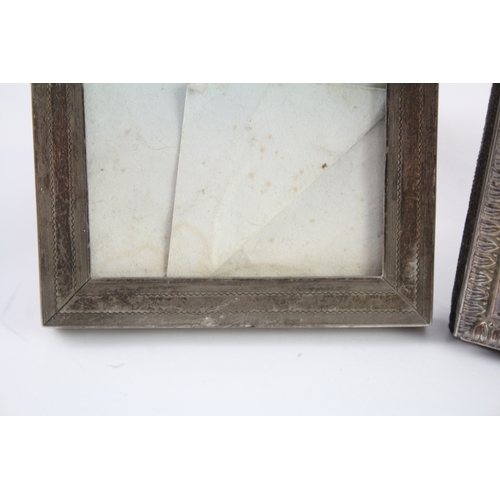 614 - 2 X Antique / Vintage .925 Sterling Silver Photograph Frames (627G)