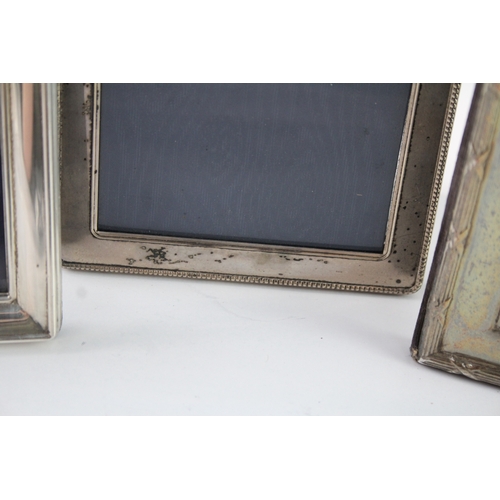 619 - 3 X Vintage Hallmarked .925 Sterling Silver Photograph Frames (490G)