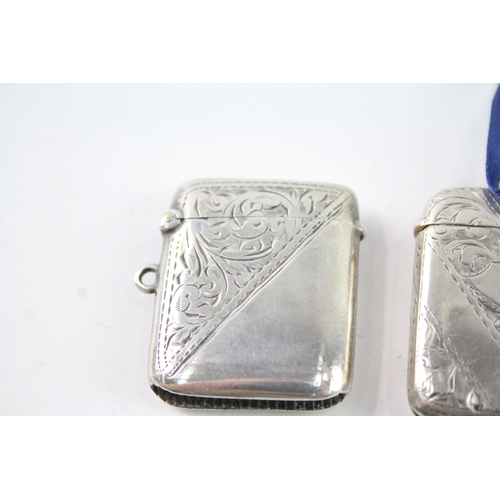 630 - 3 X Antique Hallmarked .925 Sterling Silver Vesta / Match Cases (52G)