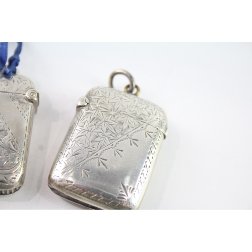 630 - 3 X Antique Hallmarked .925 Sterling Silver Vesta / Match Cases (52G)