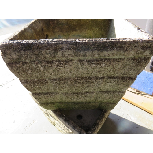 346 - Pair of heavy composite stone garden planters