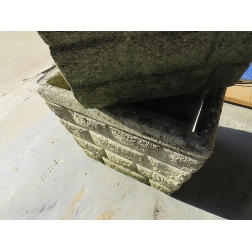 346 - Pair of heavy composite stone garden planters