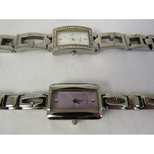 178 - Five ladies watches including Fossil, Guess, Katherine Hamnett