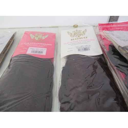 186 - Joblot of unopened clip in hair piece extensions