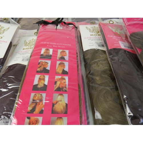 186 - Joblot of unopened clip in hair piece extensions