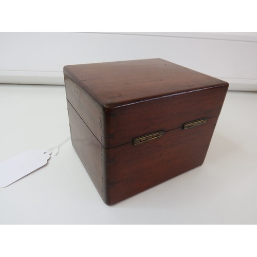 223 - Antique Rosewood Homeopathic medicine box with pull out drawer & brass fittings. 