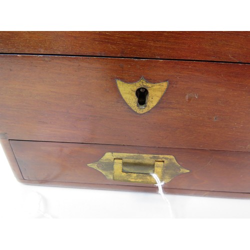 223 - Antique Rosewood Homeopathic medicine box with pull out drawer & brass fittings. 