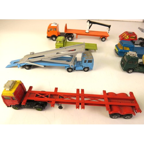 268 - Diecast toys includes Matchbox, trucks, Car Transporters etc