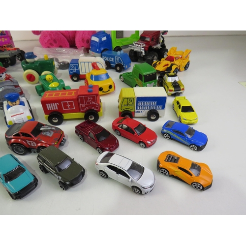 198 - Job lot of cars, toys, care bear