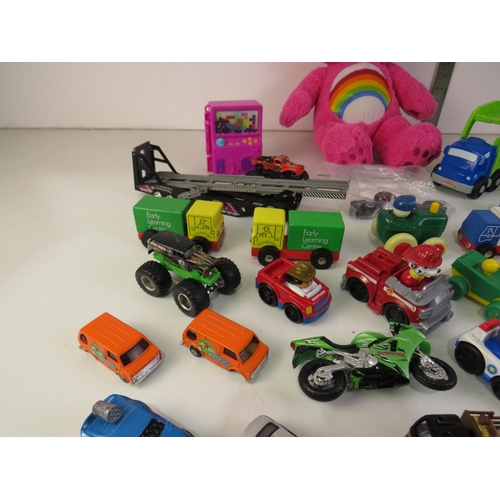 198 - Job lot of cars, toys, care bear