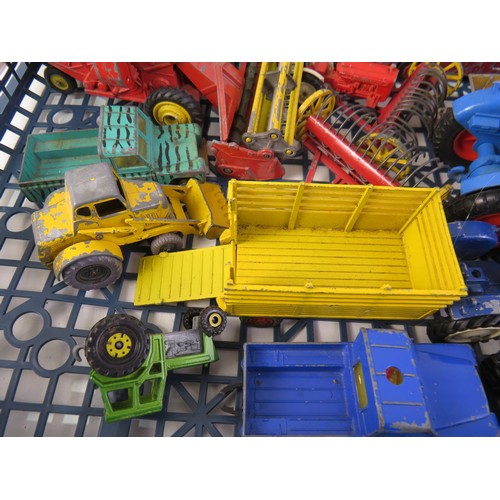 273 - Diecast includes tractors, farm machinery, Corgi Land Rover rescue pickups etc.