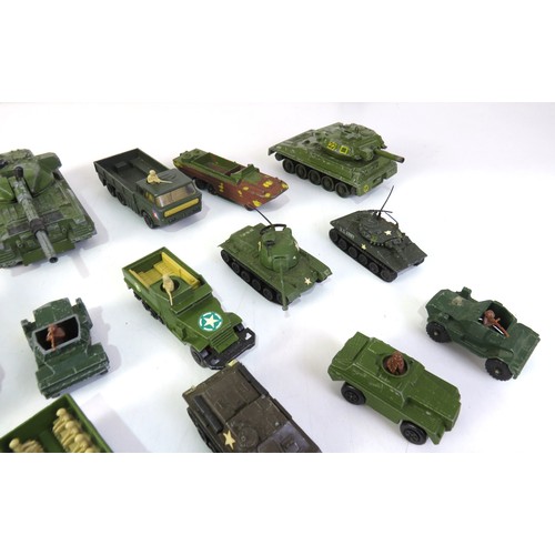 276 - Military diecast to include Dinky Toys, Tanks, Artillery field guns etc.