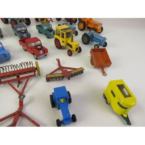 278 - Vintage playworn diecast tractors and vehicles, Triang, Dinky, Corgi etc.