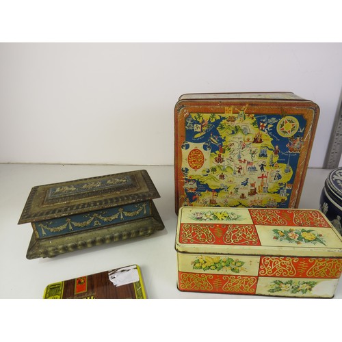 280 - Selection of vintage tins.