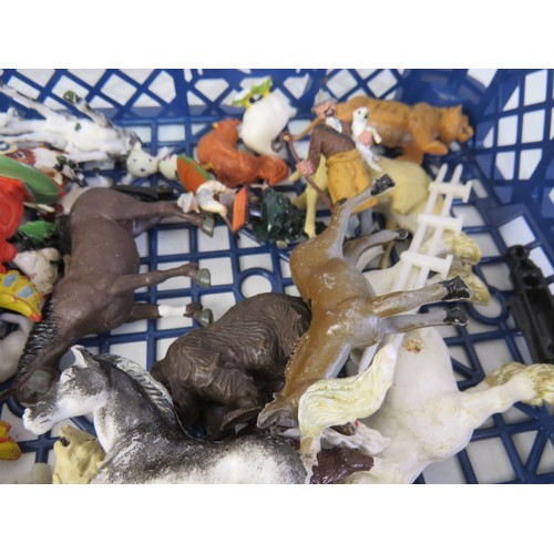 294 - Vintage assorted plastic toys includes animals, figures etc.